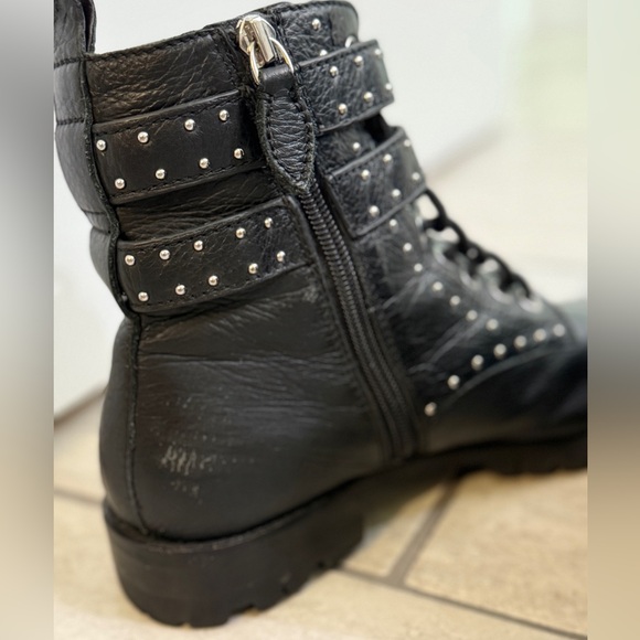 Rebecca Minkoff - Black Studded Leather Ankle Boots - size 8.5 - Picture 5 of 11